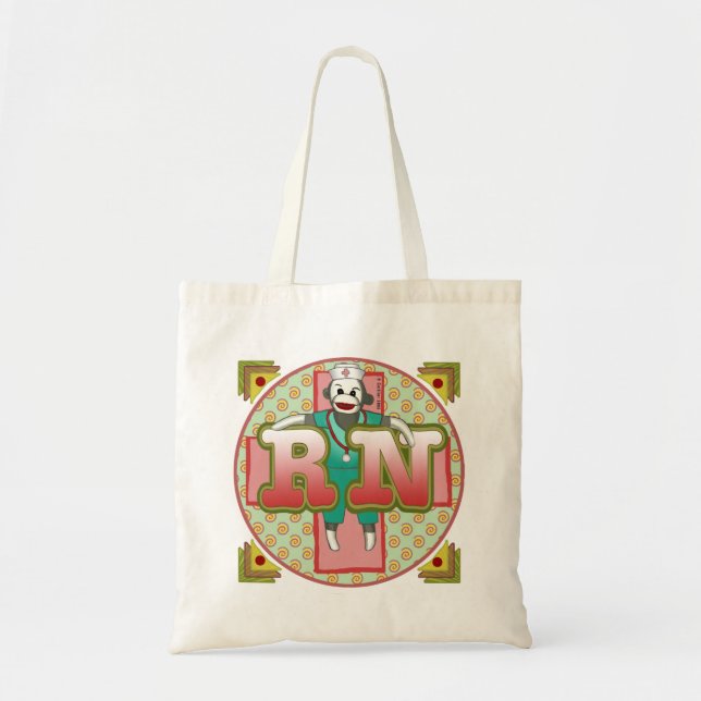 Sock Monkey RN Nurse Tote Bag (Front)