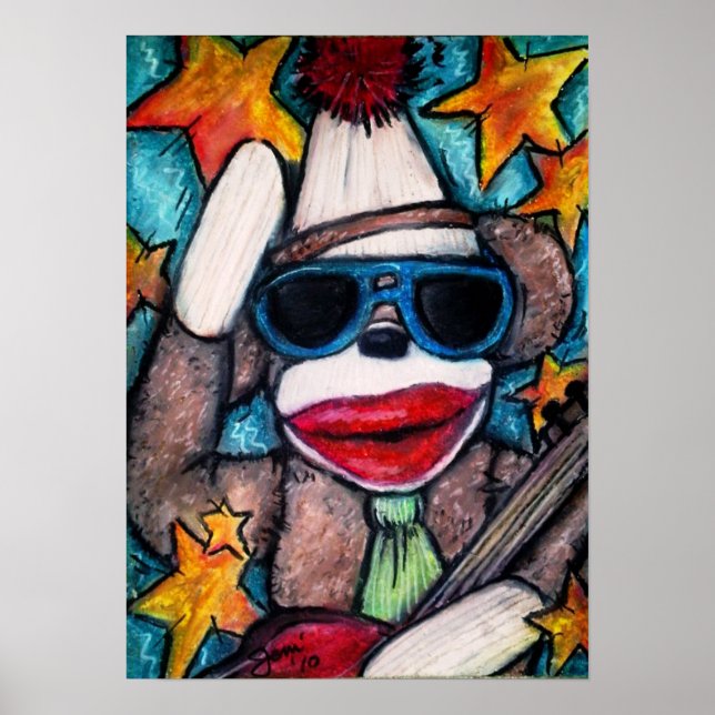 Sock Monkey Rock Star Poster (Front)