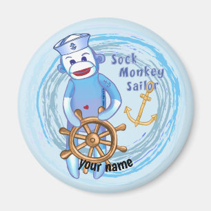 Sock Monkey Sailor Magnet