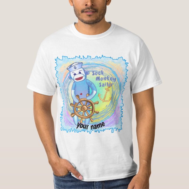 Sock Monkey Sailor  T-Shirt (Front)