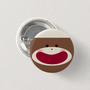 Sock Monkey Smile(Boy)  3 Cm Round Badge