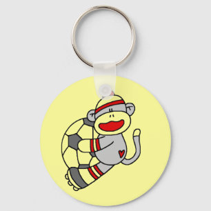 Sock Monkey Soccer Tshirts and Gifts Key Ring