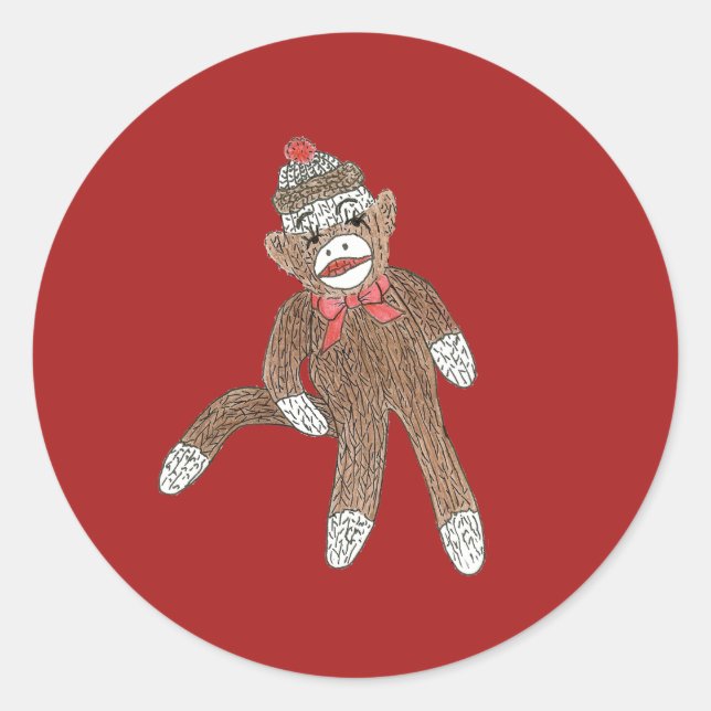 Sock Monkey Sticker (Front)