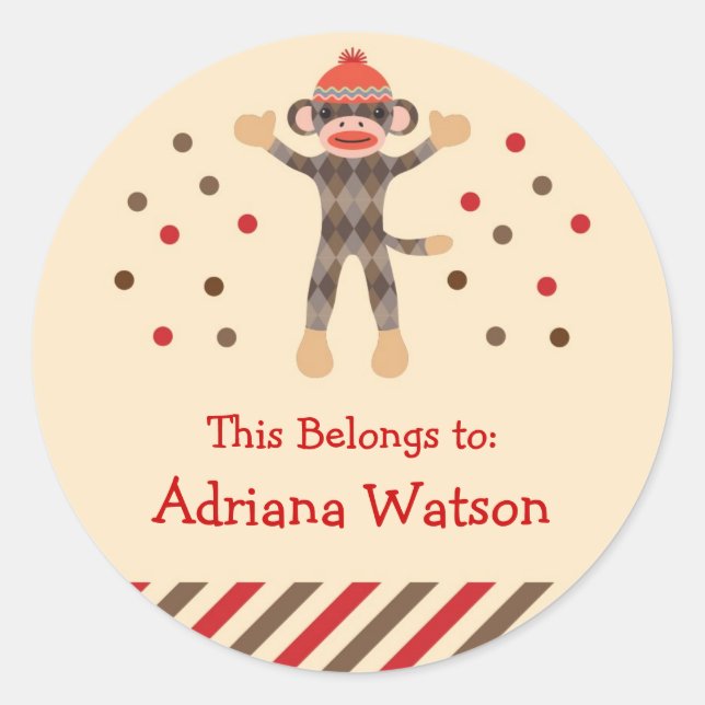 Sock Monkey Sticker (Front)