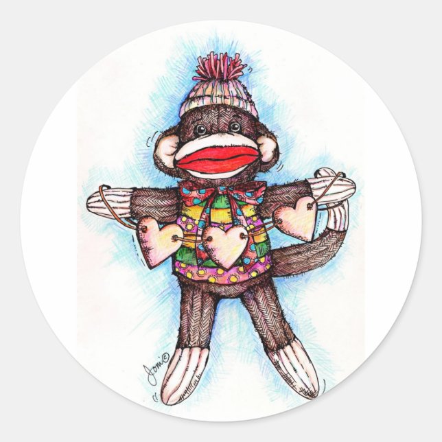Sock Monkey Stickers - Monkey Business (Front)