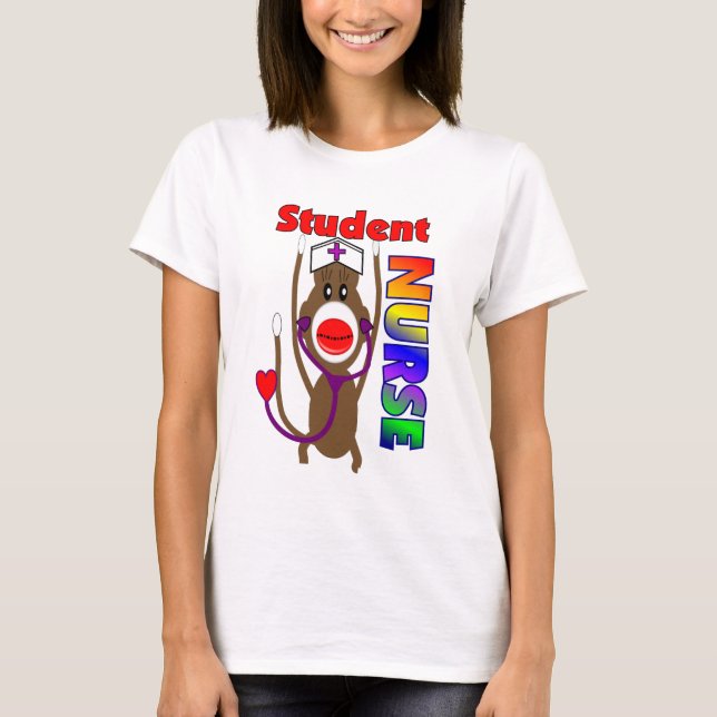 Sock Monkey Student Nurse T-Shirt (Front)