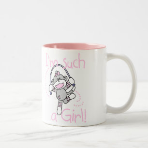 Sock Monkey Such a Girl Two-Tone Coffee Mug