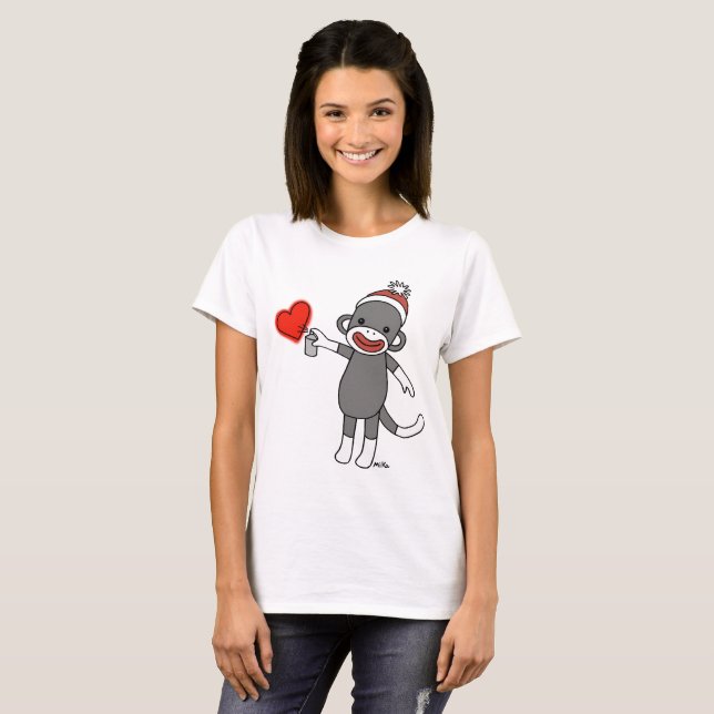 Sock Monkey T-shirt Cute Sock Monkey Graphic tee (Front Full)