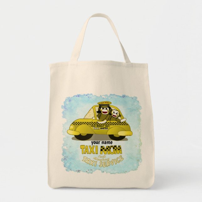 Sock Monkey Taxi Mom  Tote Bag (Front)