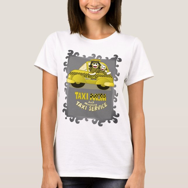 Sock Monkey Taxi Mum  T-Shirt  (Front)