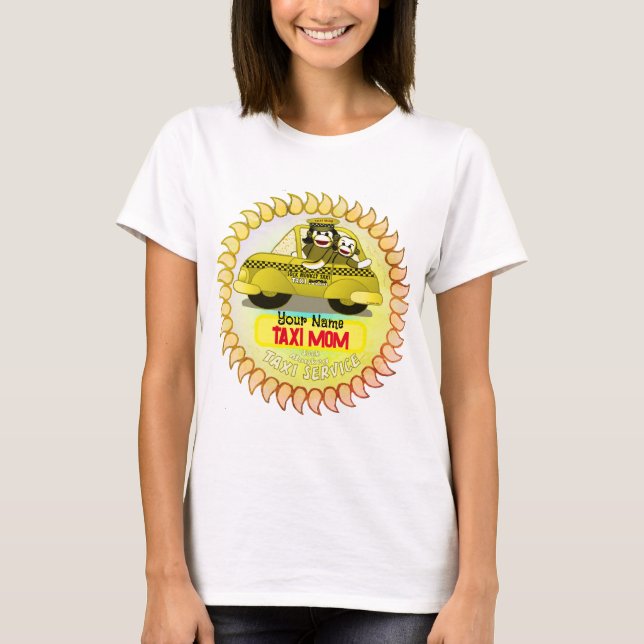 Sock Monkey Taxi Mum  T-Shirt  (Front)