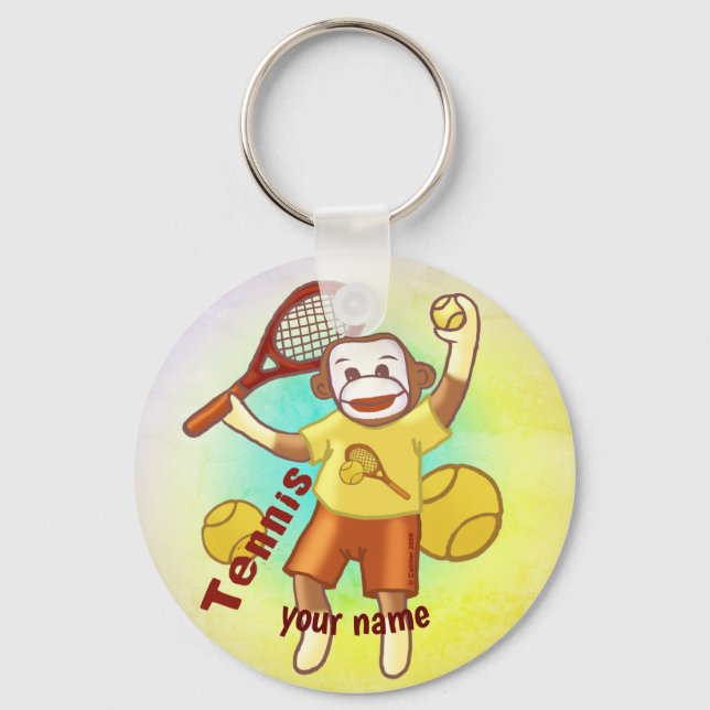Sock Monkey Tennis keychain (Front)