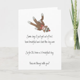 Sock Monkey Thinking of You Card
