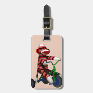 Sock Monkey Tricycle Luggage Tag