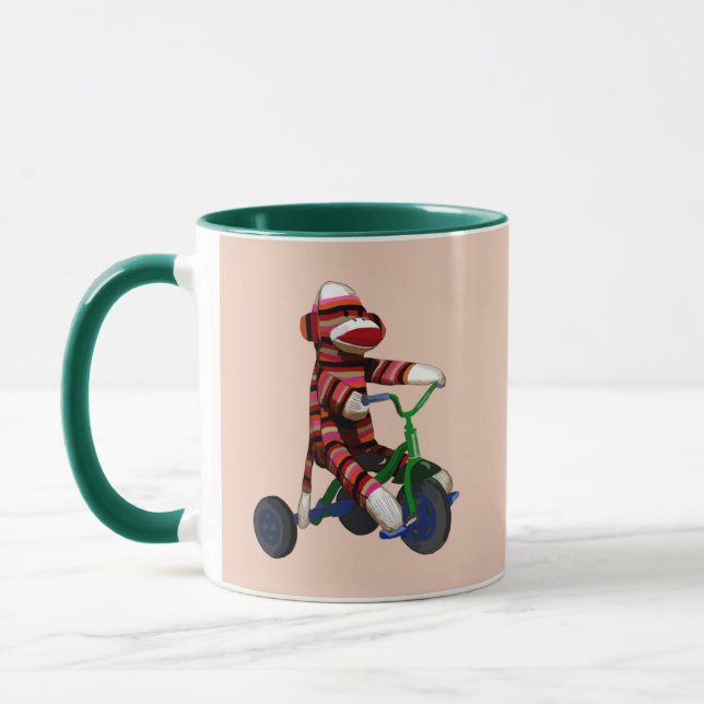 Sock Monkey Tricycle Mug (Left)