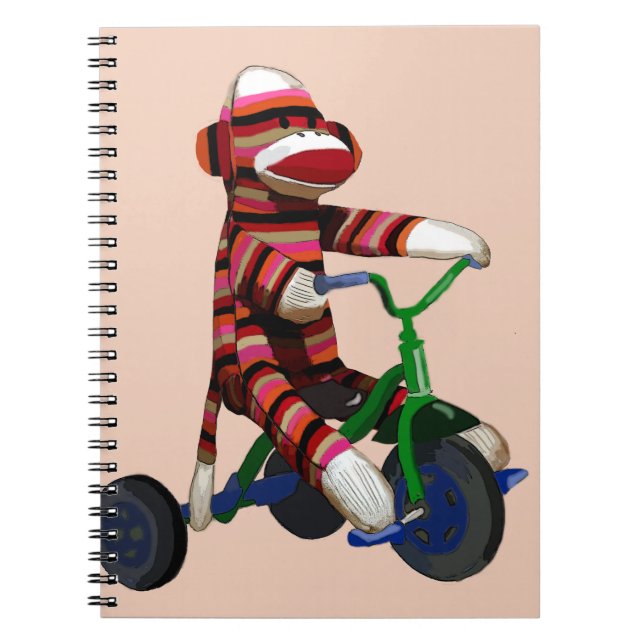 Sock Monkey Tricycle Notebook (Front)