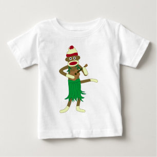 Sock Monkey Ukulele Baby T-Shirt