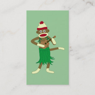 Sock Monkey Ukulele Business Card