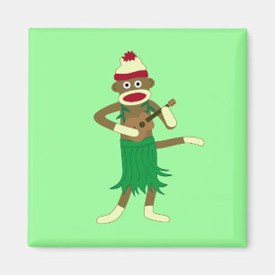 Sock Monkey Ukulele Magnet
