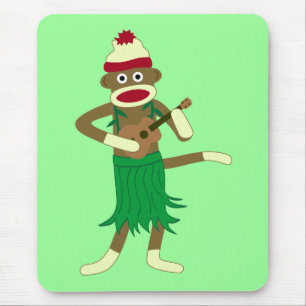 Sock Monkey Ukulele Mouse Pad