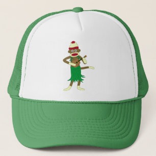 Sock Monkey Ukulele Trucker Hat