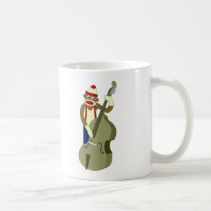 Sock Monkey Upright Bass Player Coffee Mug