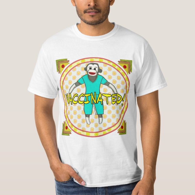 Sock Monkey Vaccinated T-Shirt (Front)