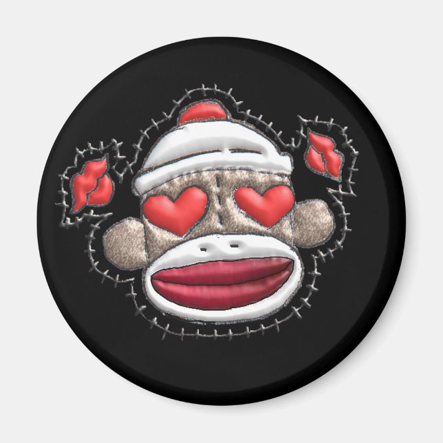 Sock Monkey Valentine Merchandise Magnet (Front)
