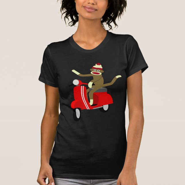 Sock Monkey Vespa Scooter T-Shirt (Front)