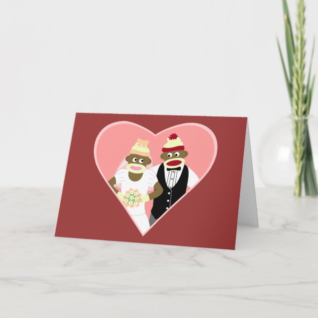 Sock Monkey Wedding Card (Front)