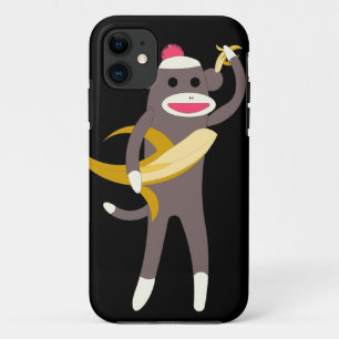 Sock Monkey with Banana Swords iPhone 11 Case