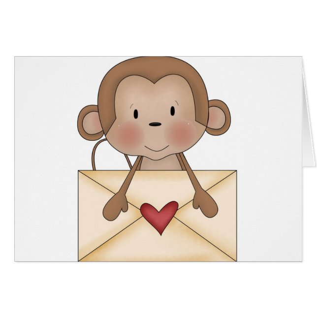 Sock monkey with love letter (Front Horizontal)