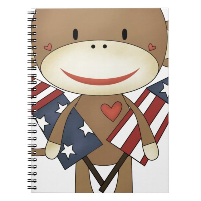 Sock monkey with rockets notebook (Front)