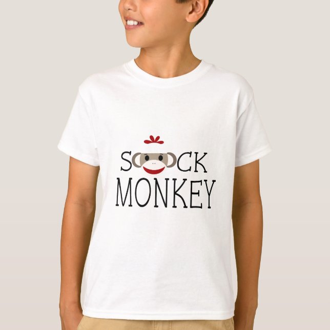 Sock Monkey within Wording T-Shirt (Front)