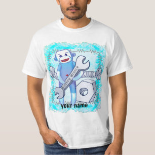 Sock Monkey Wrench mechanic t-shirt