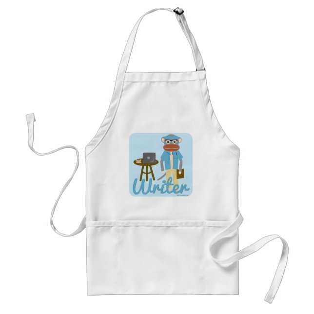 Sock Monkey Writer Deluxe Standard Apron (Front)