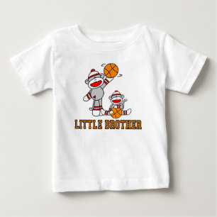 Sock Monkeys Basketball Little Brother Baby T-Shirt