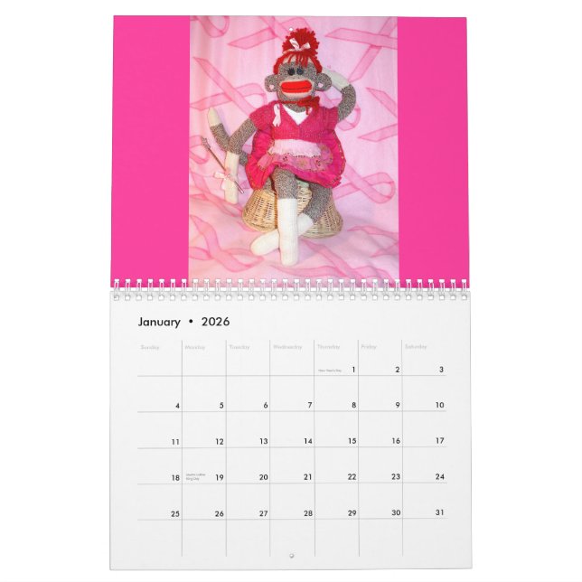 Sock Monkeys for the Cure 2014 Calendar (Jan 2026)
