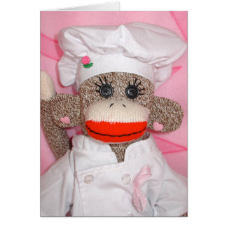 Sock Monkeys for the Cure Chef Rose Card