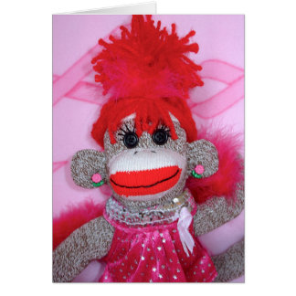 Sock Monkeys for the Cure Pink Velvet Denise Card