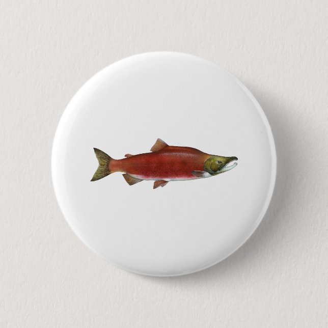 Sockeye Salmon 6 Cm Round Badge (Front)