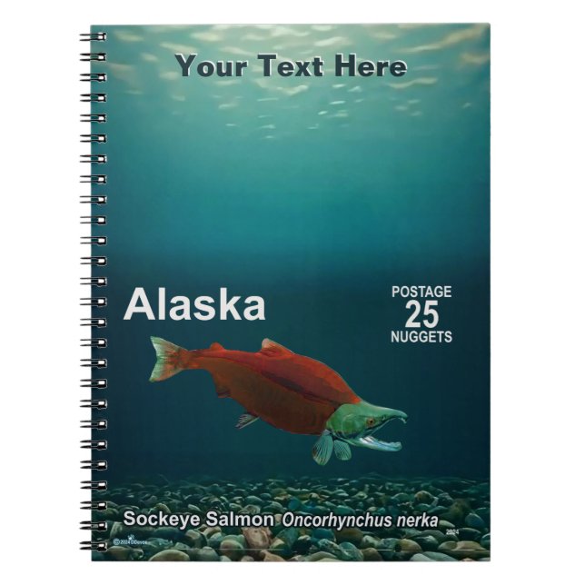 Sockeye Salmon - Alaska Postage Notebook (Front)