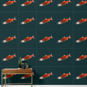 Sockeye Salmon in Red Wallpaper