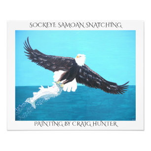SOCKEYE SALMON SNATCHING PHOTO PRINT