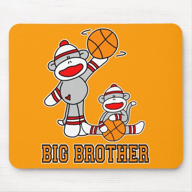 SockMonkey Basketball Big Brother Mousepad (Front)