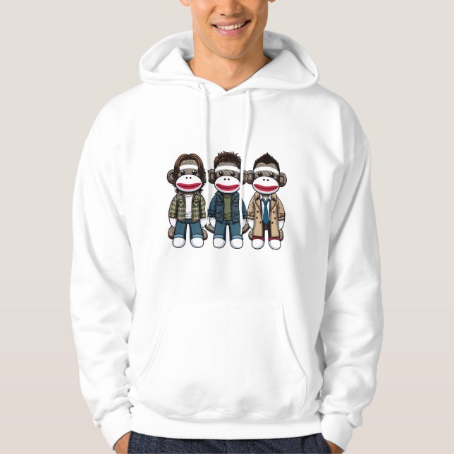 SockMonkey Hunter Brothers and their Angel Friend Hoodie (Front)
