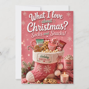 Socks and Snacks Funny Christmas Card