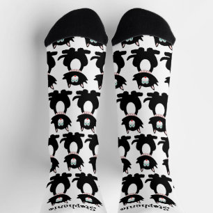 Socks Black Cat Design