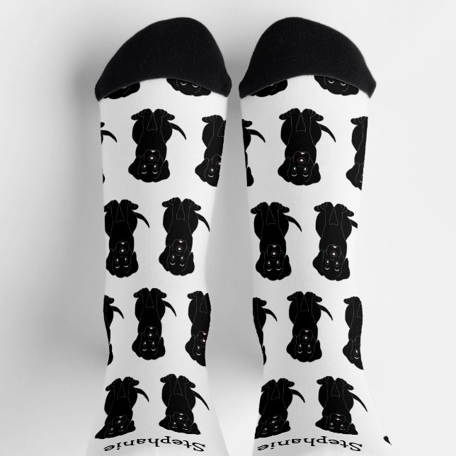 Socks Black Labrador Dog Design (Top)