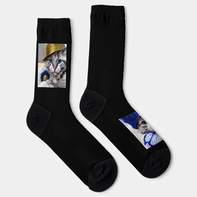 #Socks cats 3&4 Hat Model, Cat Eyes Socks (Right)